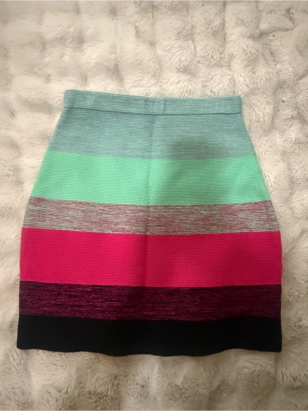 L'ATISTE Striped Pencil Skirt in Mint, Aqua, Pink, Maroon and Black